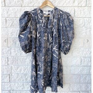Hunter Bell Navy and Cream Patterned Dress